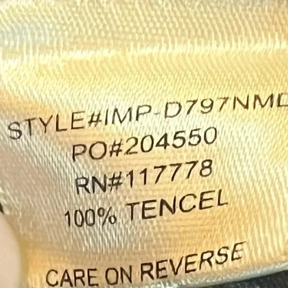 Love Stitch Dark Wash Blue Button Down Long Sleeve Denim Shirt | Size Large - Picture 11 of 12